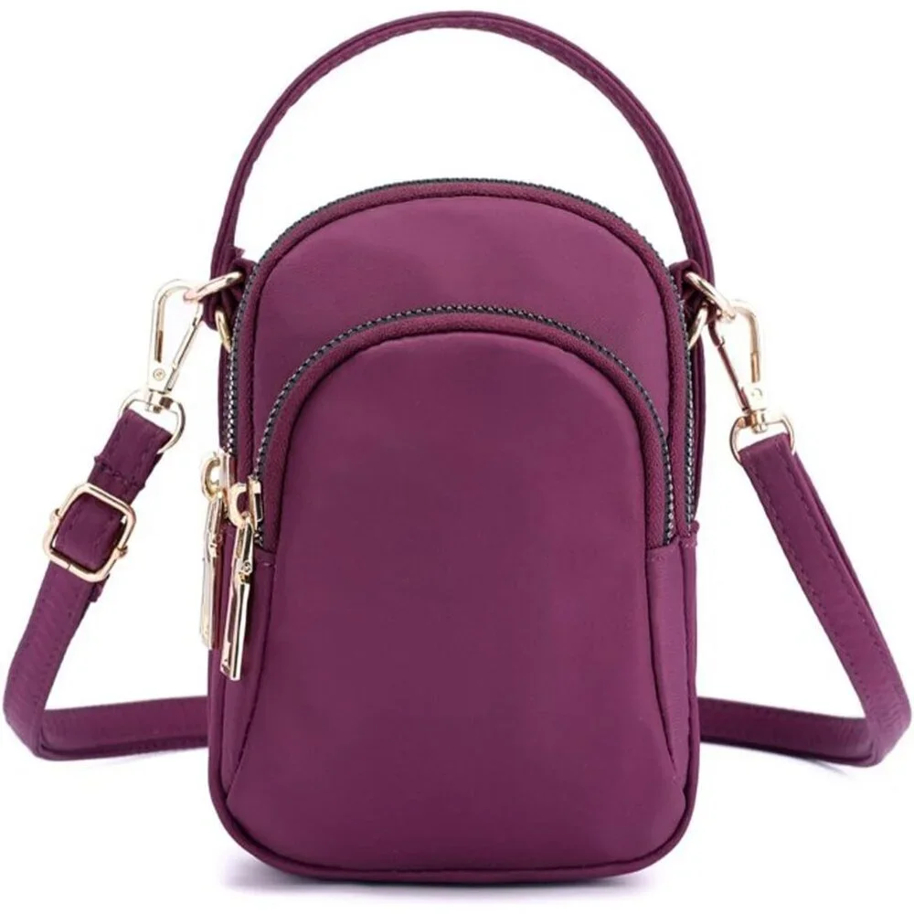 Women Crossbody Bag Nylon Waterproof Small Purses with 3 Zipper Pockets